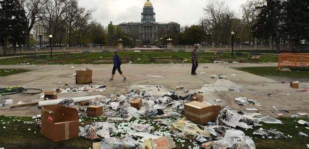 Who trashed Civic Center? Park was clean after Denver 4/20 rally, organizers say