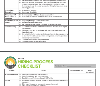 Committee Blog: The Hiring Process Checklist