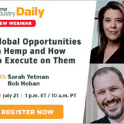 Tuesday webinar: Investment experts advise on seizing global opportunities in hemp