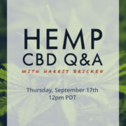 FREE Upcoming Webinar – Hemp CBD Q&A With Harris Bricken