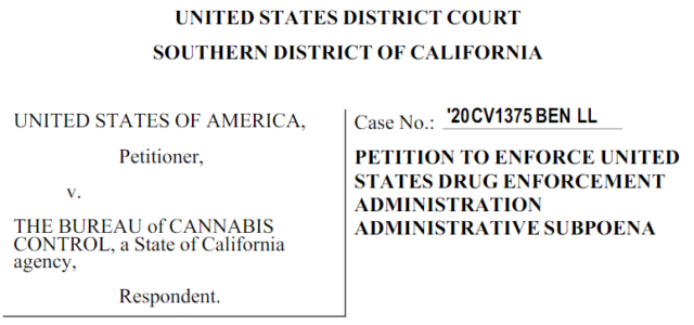 Here We Go! Feds Sue California for Cannabis Business Records