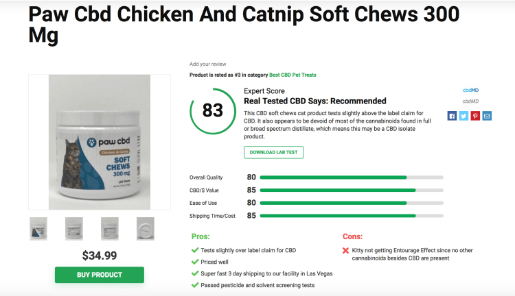 Paw CBD Chicken & Catnip Soft Chews