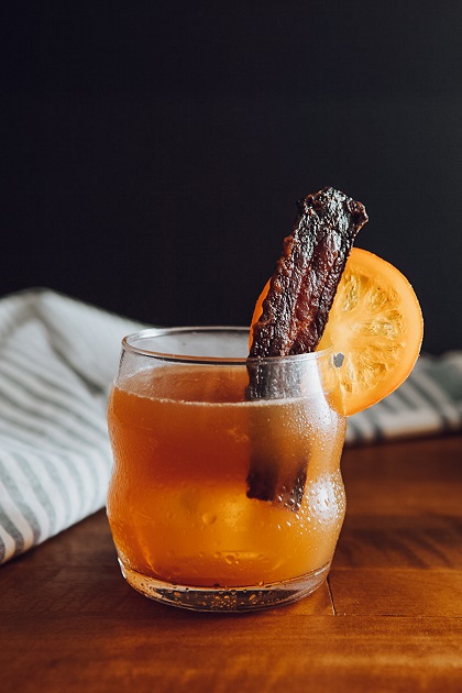 Maple Bacon Whiskey Spiced Cider Cocktail