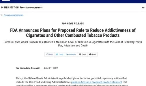 TAAT® Prepares to Capitalize on Recently Announced Plans for a New U.S. Nicotine Rule