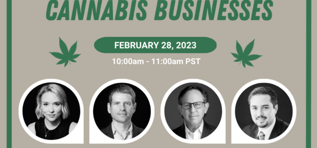 Reminder: FREE Webinar on Distressed Cannabis Businesses